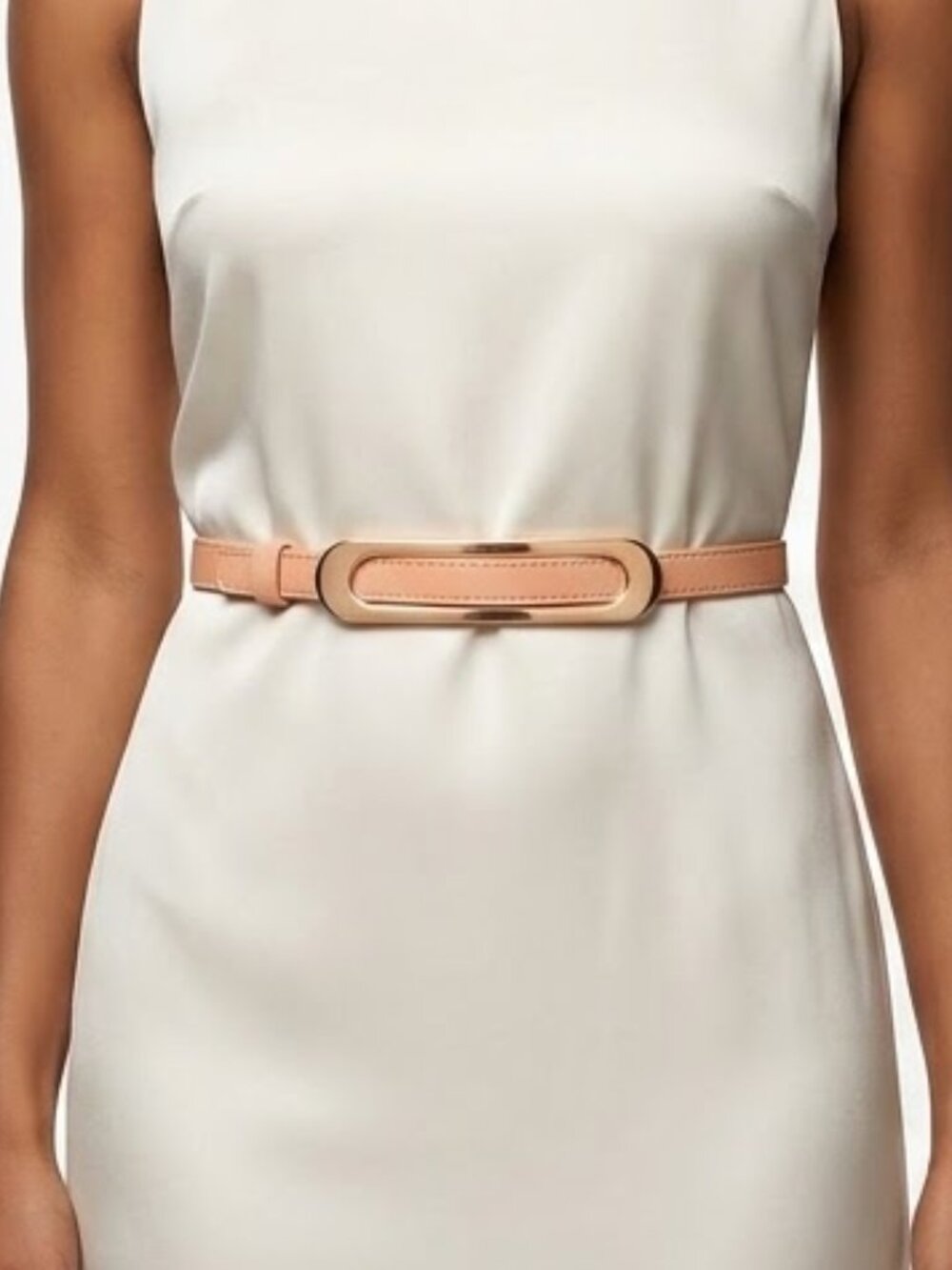 The Limited Blush Pink Oval Buckle Faux Leather Belt Small/Medium